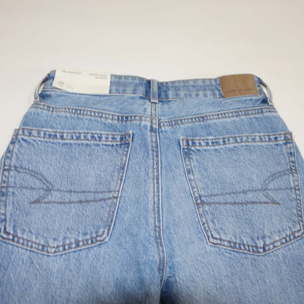 American Eagle Women's 90s Boot Cut Jeans Size 00 Short NWT Light Blue High Rise - Picture 6 of 7